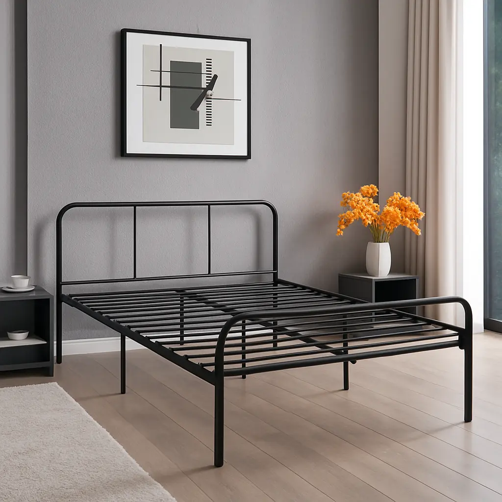 LIT EN FER FORGE 190X140 NOIR — Wema