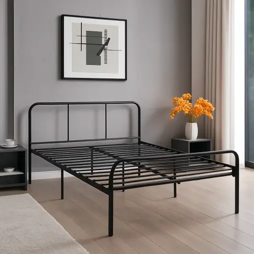 [LITFER-NOIR-140] LIT EN FER FORGE 190X140 NOIR — Wema