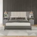 TETE DE LIT GRIS AVEC 2 CHEVETS 2625X1200 — M’Zuri