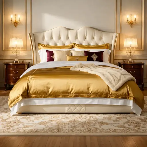 [LIT-2501] LIT 160X200 DESIGN GRIS BEIGE AVEC SOMMIER - Royal