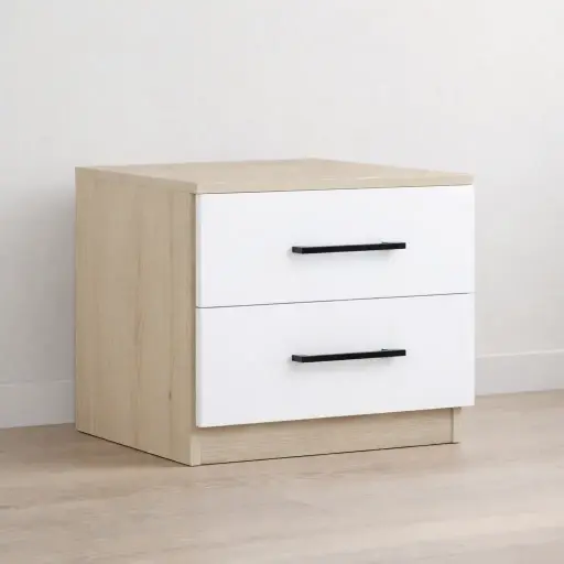 [LIVIA-TDC-CHENE BLANC] TABLE DE CHEVET LIVIA BLANC CHENE - Serenity White