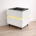 TABLE DE CHEVET  BLUETOOTH ET HP BLANC - Techno 